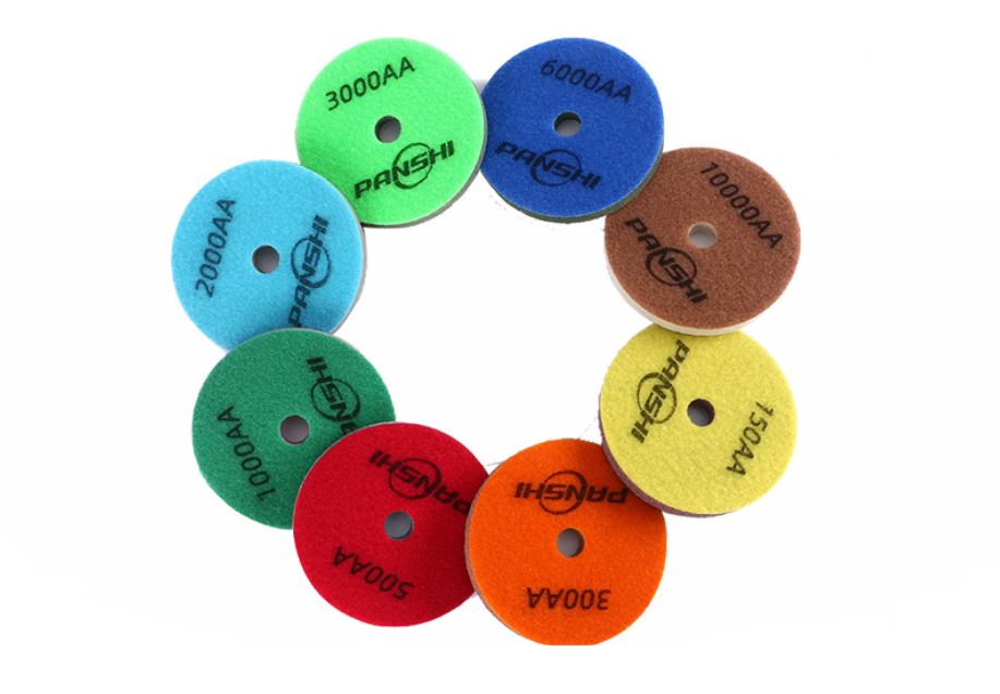 6" SPONGE FIBER POLISHING PADS FOR MARBLE POLISHING 8 PIECES A SET