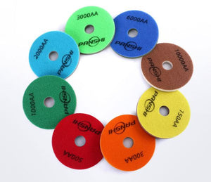 4" SPONGE FIBER POLISHING PADS FOR MARBLE POLISHING 8 PIECES A SET