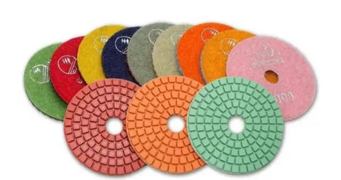 4" 7 SET DIAMOND POLISHING PAD WET USE