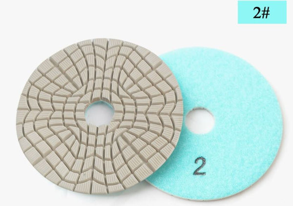 Premium 100mm 4 inch dry/wet flexible 3 step polishing pads with 3.0mm thickness Diamond Granite Polishing Tool Marble Grinding