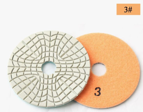 Premium 100mm 4 inch dry/wet flexible 3 step polishing pads with 3.0mm thickness Diamond Granite Polishing Tool Marble Grinding