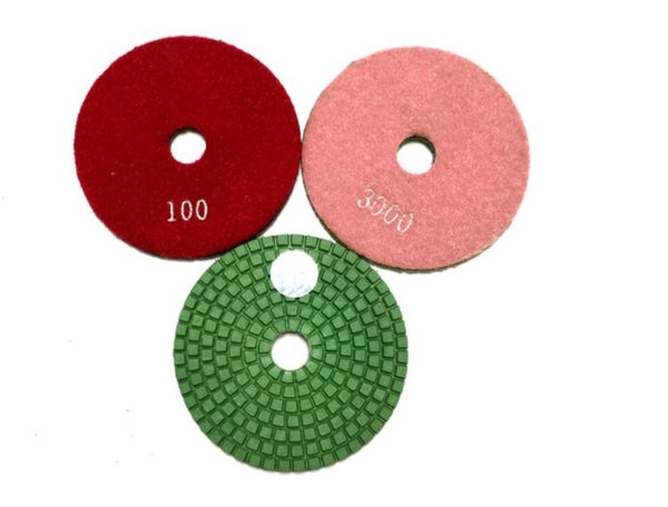 4" 7 SET DIAMOND POLISHING PAD WET USE