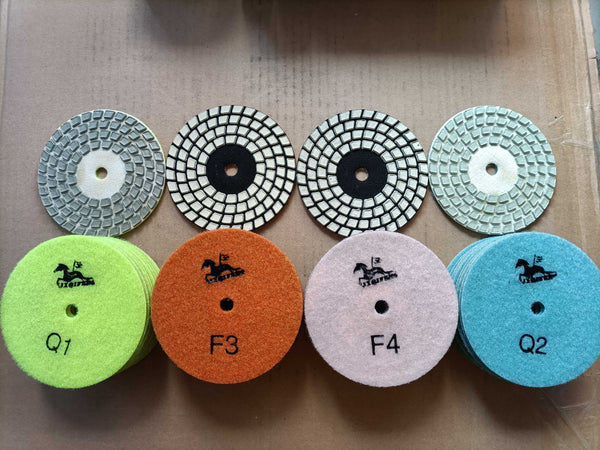 4"(100MM) 4 STEP DIAMOND POLISHING PADS